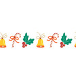 christmas border hand drawn seamless repeating vector image vector image