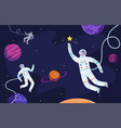 space background astronaut in suit working vector image