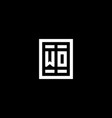 wo initial logo with square rectangular shape vector image