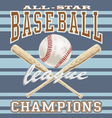 baseball league vector image vector image