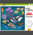how many marine animals educational game vector image vector image