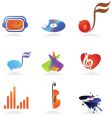 music icons vector image