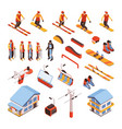 ski resort isometric set vector image vector image