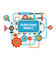steampunk machine with gears pipes and screen vector image
