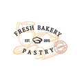 baking emblem with flour eggs and milk vector image vector image