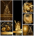gold merry christmas background collections vector image