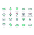plants line icons include vector image