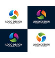 abstract circle swirl logo design vector image