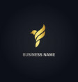 bird fly animal gold logo vector image vector image