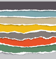 a set torn pieces paper in many colors used vector image