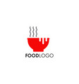 food logo design with using bowl icon template vector image