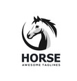 horse head abstract circle logo vector image