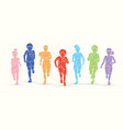 group children running together cartoon graphic vector image vector image