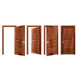 opened and closed doors realistic set vector image