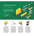construction tools isometric icons website vector image
