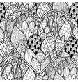floral doodle black and white seamless pattern vector image vector image
