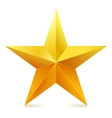 single golden star shine on white background vector image