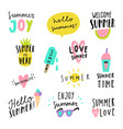summer lettering stickers vector image