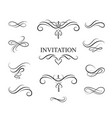 calligraphic flourish design elements page vector image