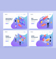 internet business types landing page templates set vector image vector image