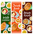 irish food cuisine breakfast menu dishes banners vector image