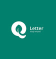 letter q eco leaves logo icon design template vector image