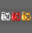 color boxing gloves realistic professional vector image