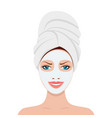 woman with a cosmetic face mask vector image