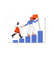 business leader helps woman on career ladder vector image