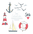 set of nautical objects vector image