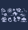 cartoon smoke vfx comic bang clouds explosion vector image