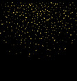 gold confetti on black background vector image