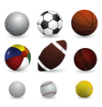 set of sport balls on white background vector image