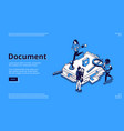 work with documents bureaucracy isometric landing vector image vector image