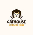 cat house home logo design template vector image vector image