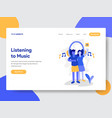 couple listening to music vector image vector image