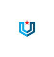 shape line star emblem logo vector image vector image