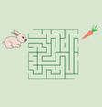 maze game for children help rabbit to get vector image