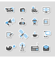 media and news icons sticker set vector image