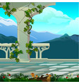 mountain views from the balcony with ornate vector image vector image
