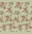 seamless pattern of christmas pine cone vector image vector image