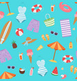 summer beach seamless pattern with umbrella cocos vector image vector image
