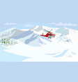 alpine rescue service flat vector image