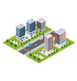 an isometric 3d of a city urban scene vector image vector image