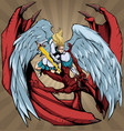 angel versus devil 2 vector image vector image