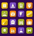 halloween flat icons with long shadows vector image vector image