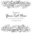 hand draw flowers black and white invitation card vector image