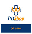 pet health logo design template logo concept vector image vector image