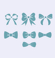 set of graphical decorative bows vector image