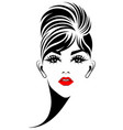 women hair style icon logo on white vector image